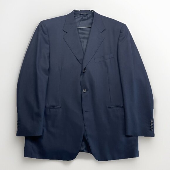 Canali Super 120s Wool Blazer Men’s Sz 54R Dark Blue 100% Wool Sport Coat Jacket - Picture 1 of 16